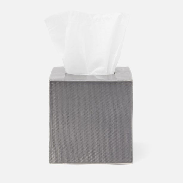 Cordoba Gray Burlap Tissue Holder