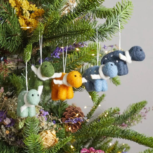 Winter Dinosaur Felt Ornament