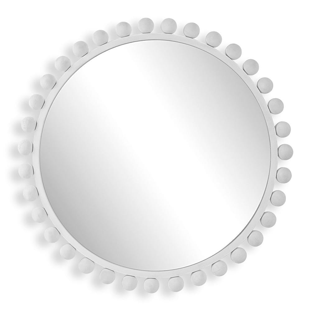 Cyra White Round Mirror