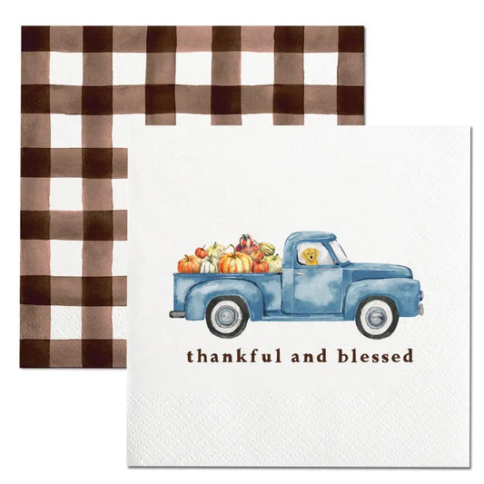 Fall Cocktail Napkins - Thankful and Blessed