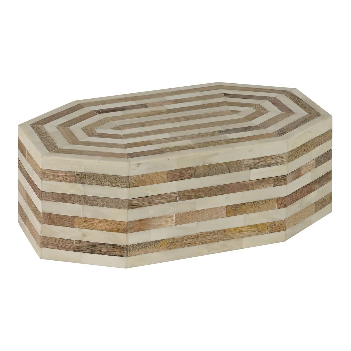 Elongated Octagon Decorative Boxes, Set of 2