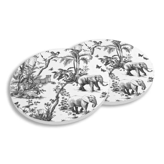 Ceramic Coasters S/4 - Jungle Black