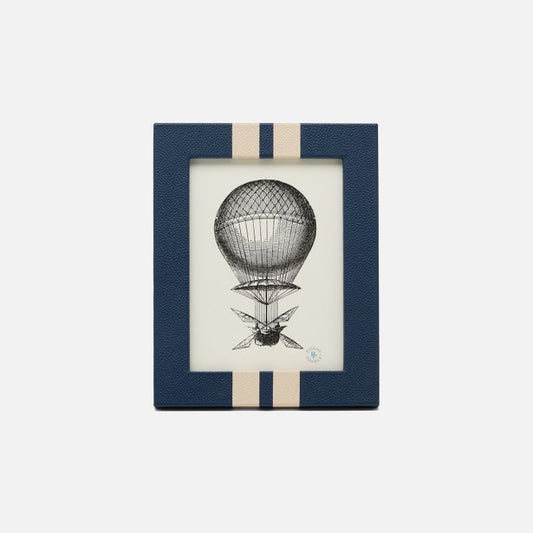 Blake Navy/Cream Frame 5 x 7 Full Grain Leather