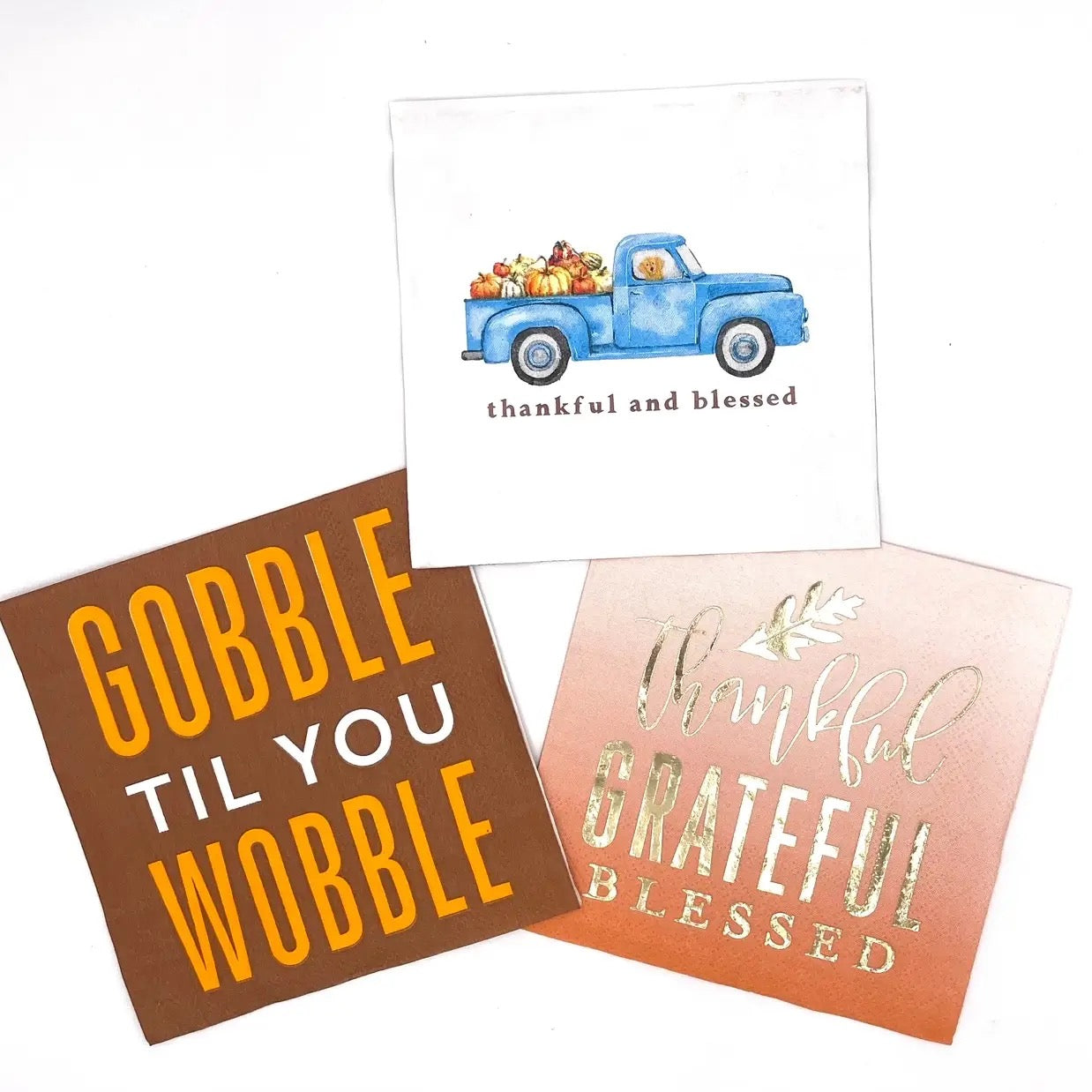 Fall Cocktail Napkins - Thankful and Blessed