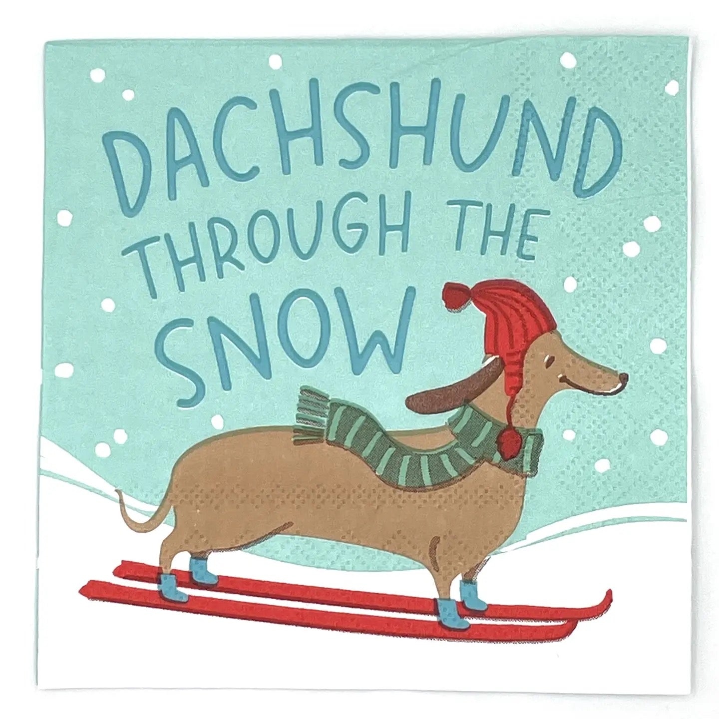 Funny Christmas Cocktail Napkins - Daschund