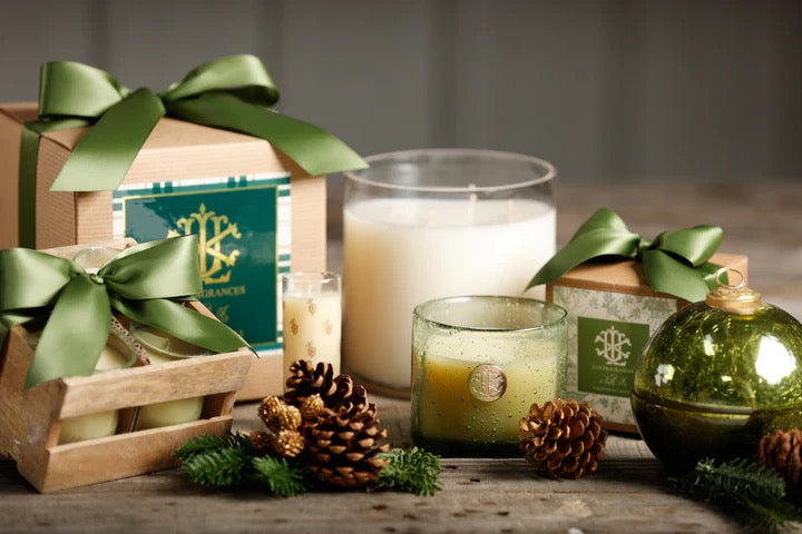 Noble Fir - Fall 13 oz Candle in Green Glass in Box w/ Bow