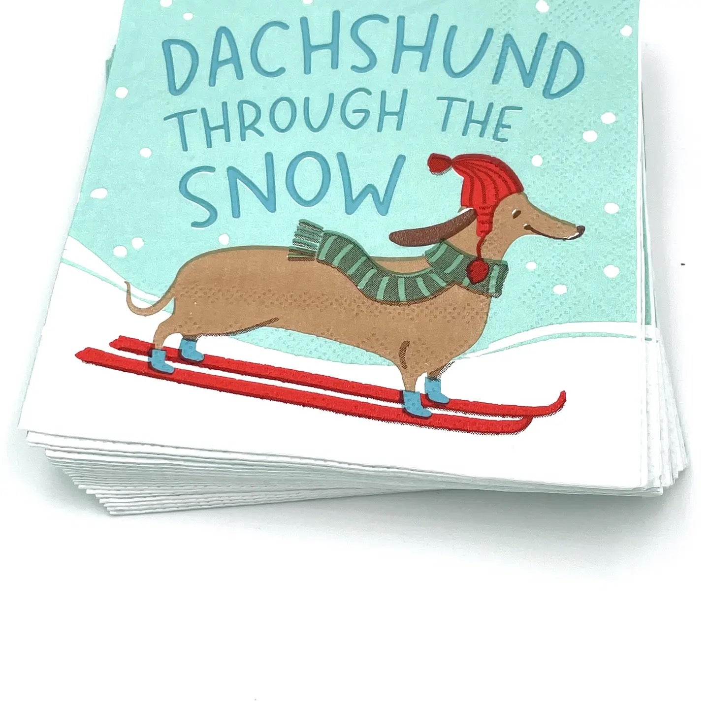 Funny Christmas Cocktail Napkins - Daschund