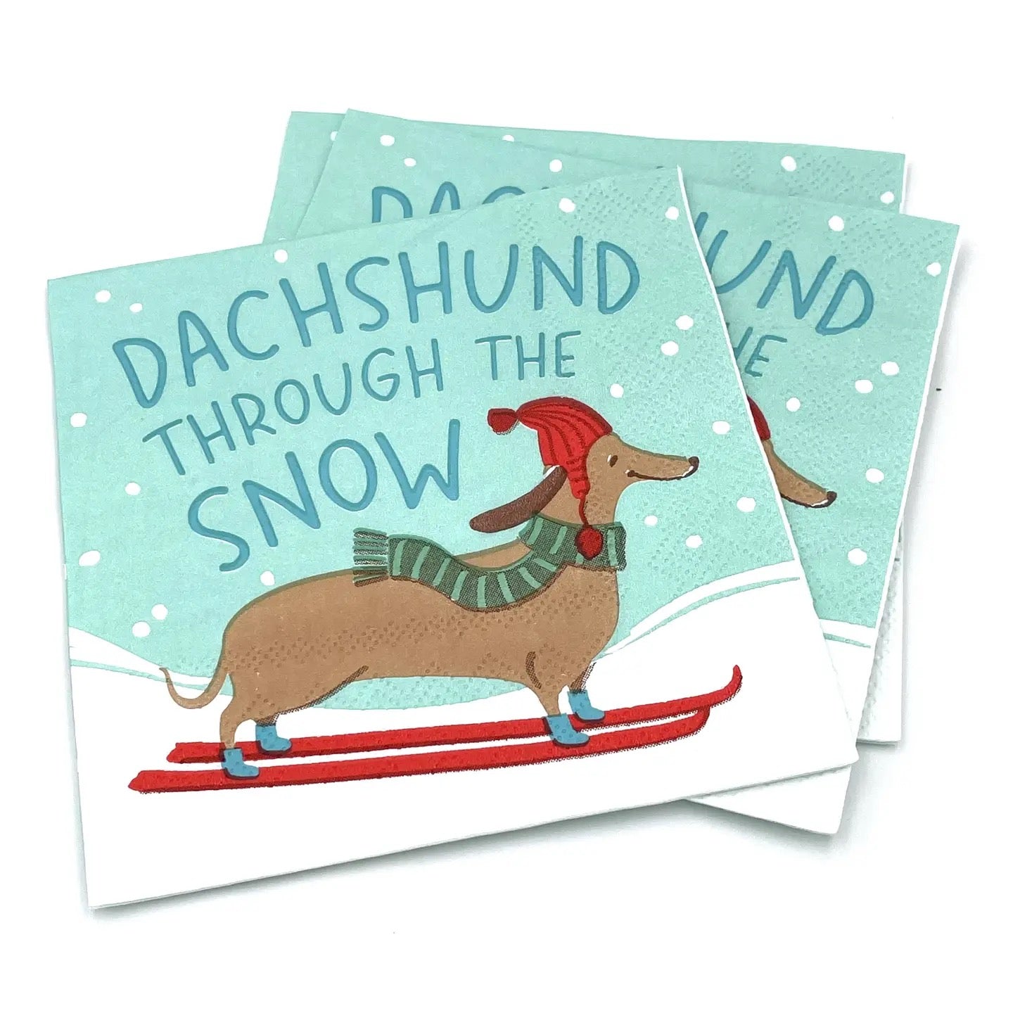 Funny Christmas Cocktail Napkins - Daschund
