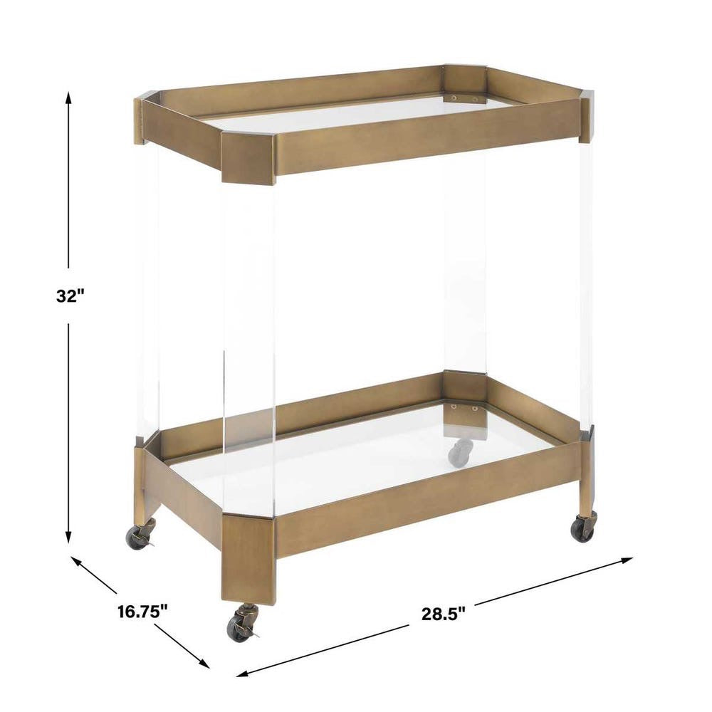 Gold & Acrylic Bar Cart