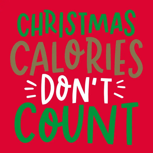 Funny Christmas Cocktail Napkins - Christmas Calories Don't Count