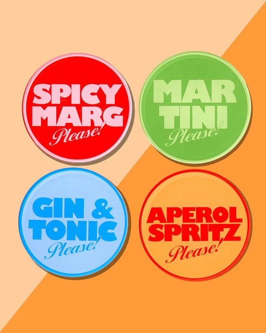Drinks on Me - Set of 4 Coasters