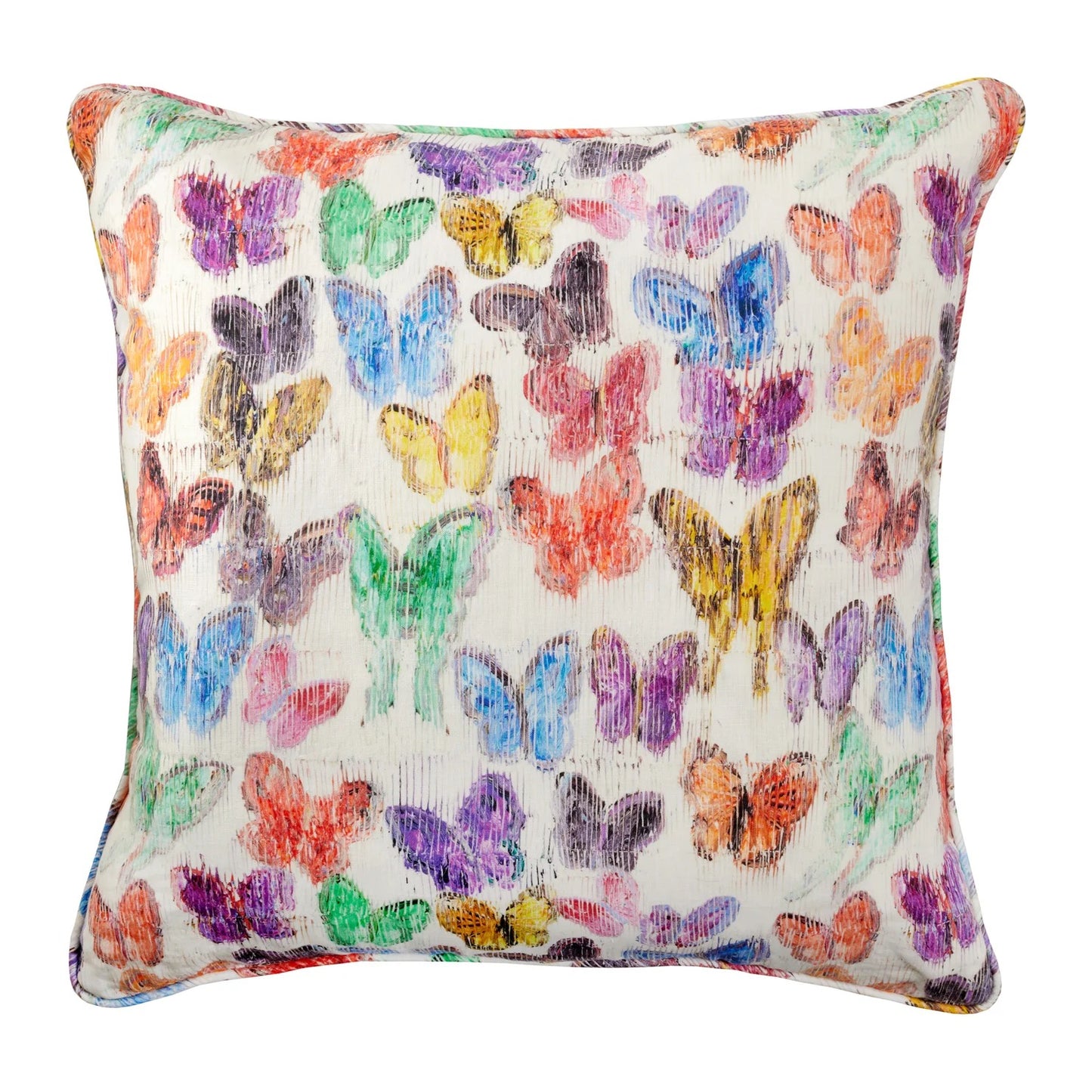 Spring Butterflies Linen Pillow Cover, 22 x 22