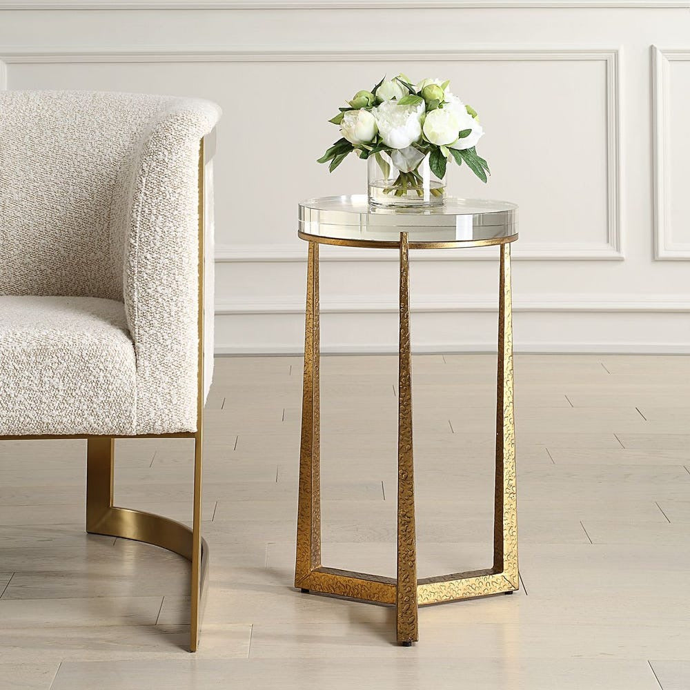 Midas Accent Table / Gold Round