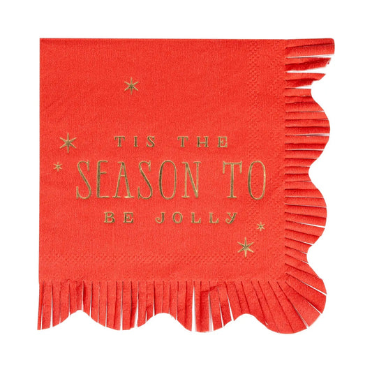 Tis The Season To Be Jolly Cocktail Napkin
