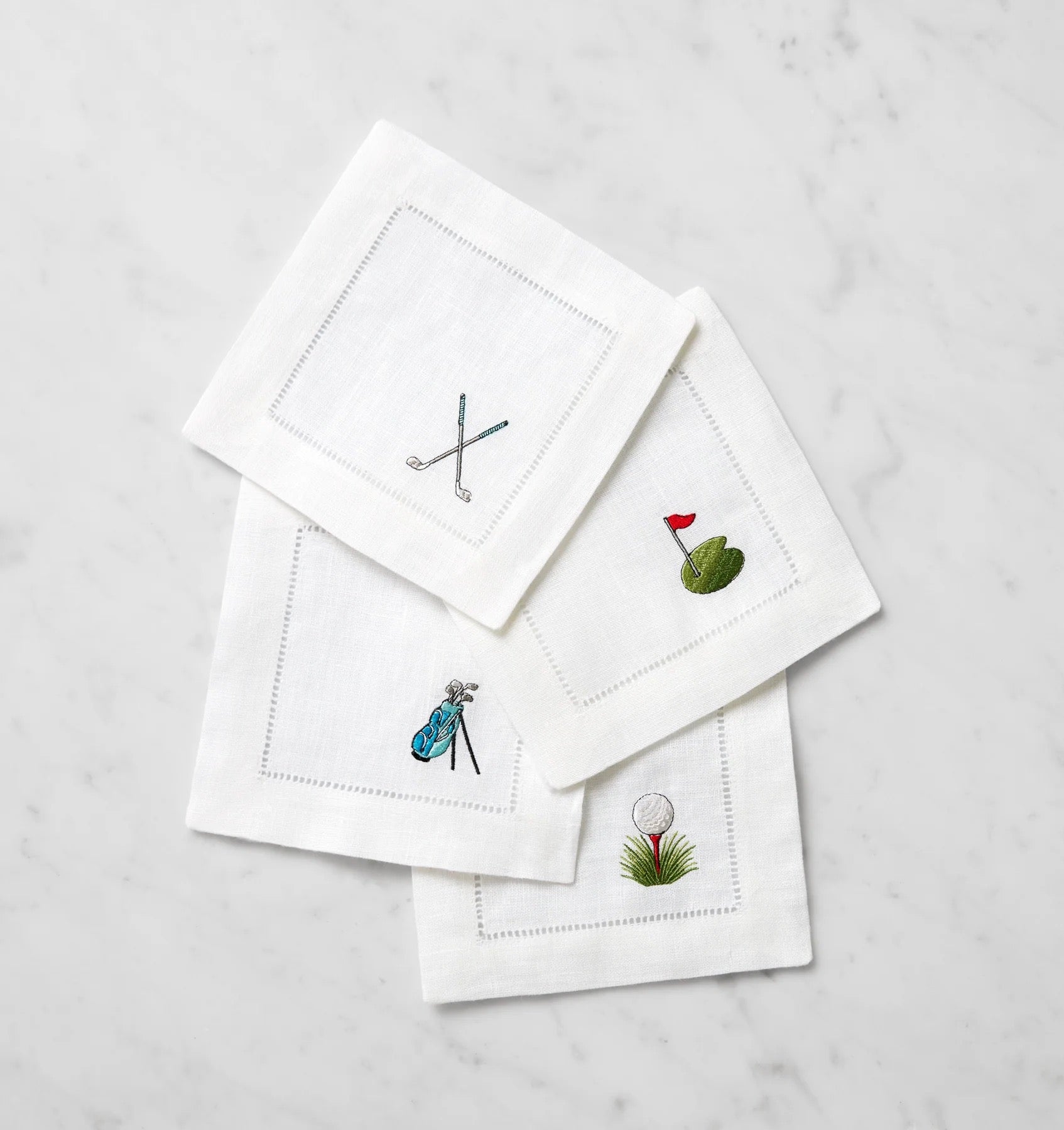 Sferra Golf Cocktail Napkins - Thumbnail 2