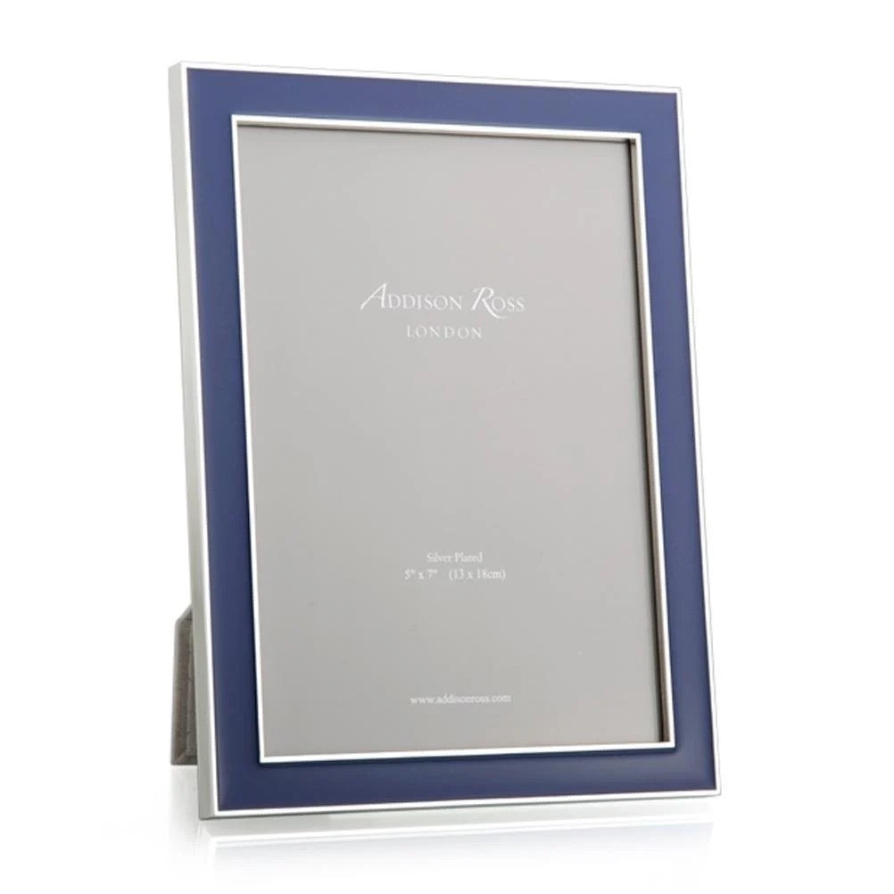 Navy Enamel & Silver Frame - 4x6