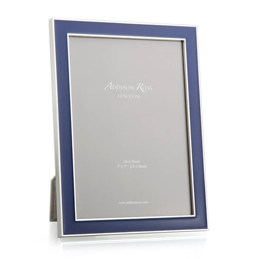 Navy Enamel & Silver Frame - 4x6