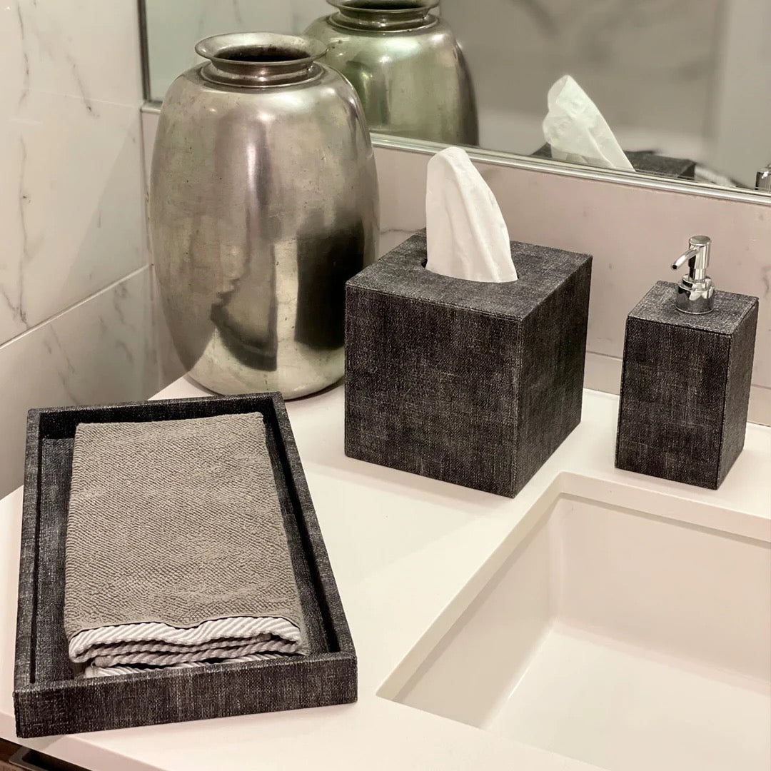 Luster Bath Accessories - Guest Towel Box Ice Blue