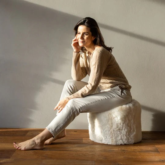 LIO Pouf, Off White Beige