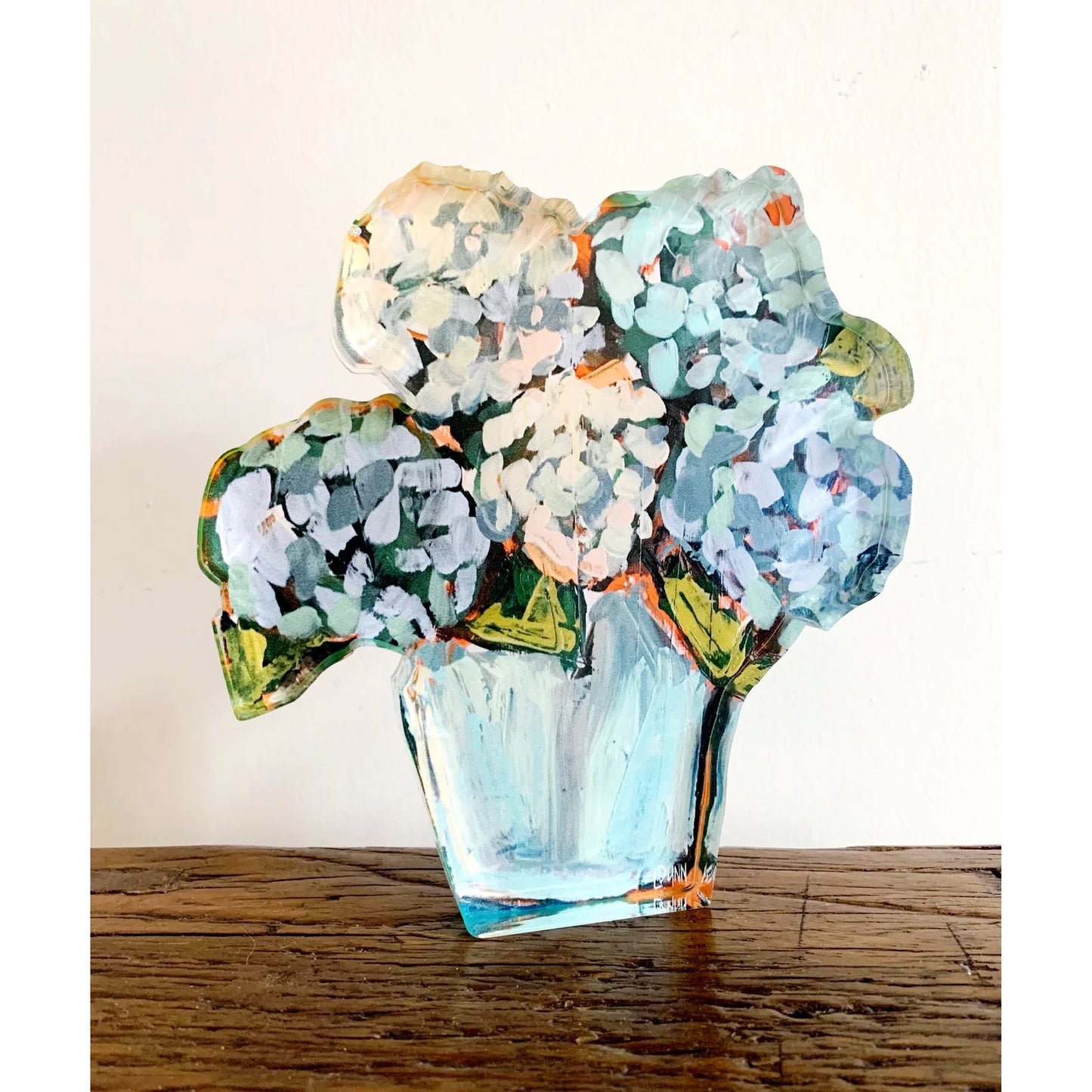 BLUE HYDRANGEA ACRYLIC BLOOM BLOCK