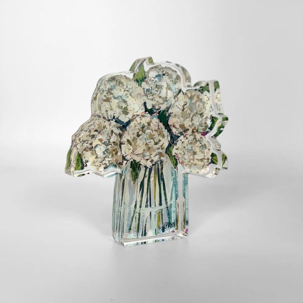 Hydrangeas in Cream Acrylic Floral