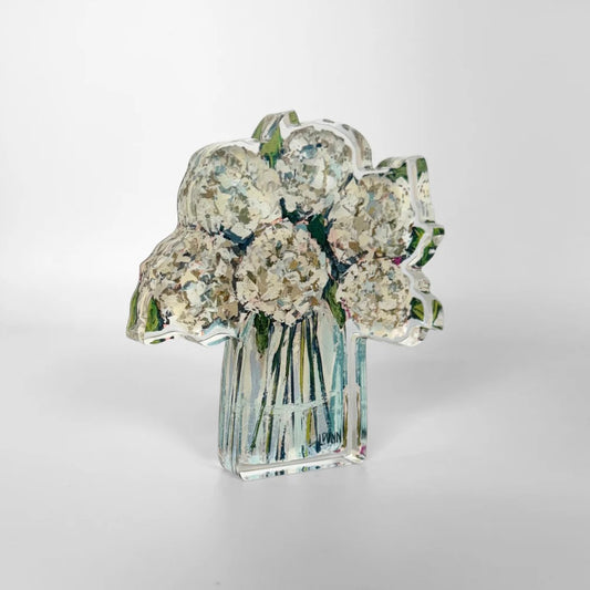 Hydrangeas in Cream Acrylic Floral