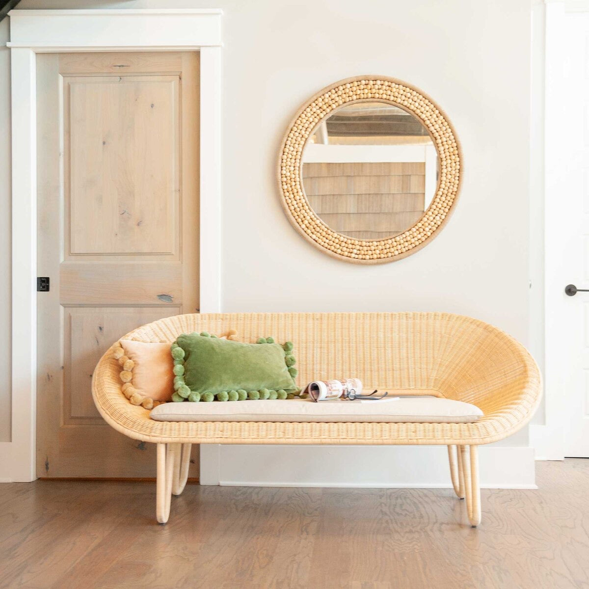 34.5" Shae Wood Bead Mirror