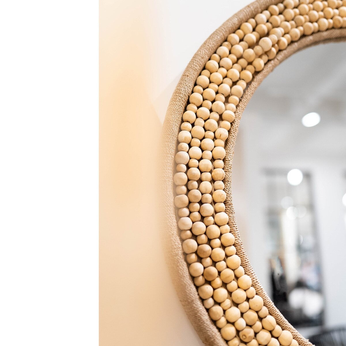 34.5" Shae Wood Bead Mirror