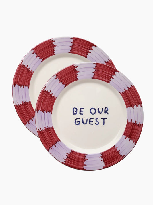 Be Our Guest Dessert Plate / Set of 4 Purple