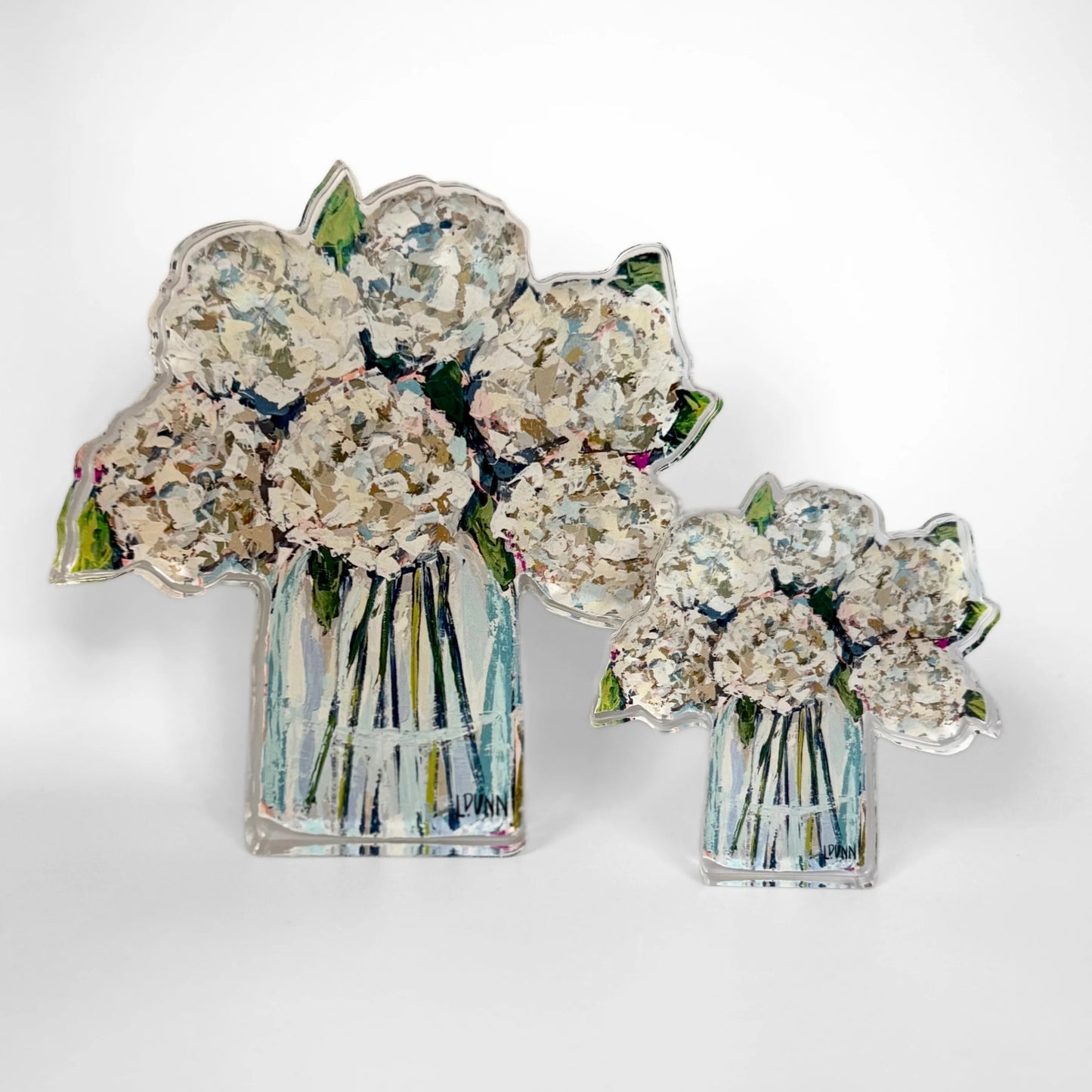 Hydrangeas in Cream Acrylic Floral