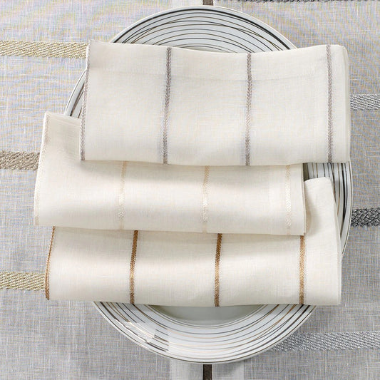 Metallic Thread Napkins 22" / Silver Set of 4