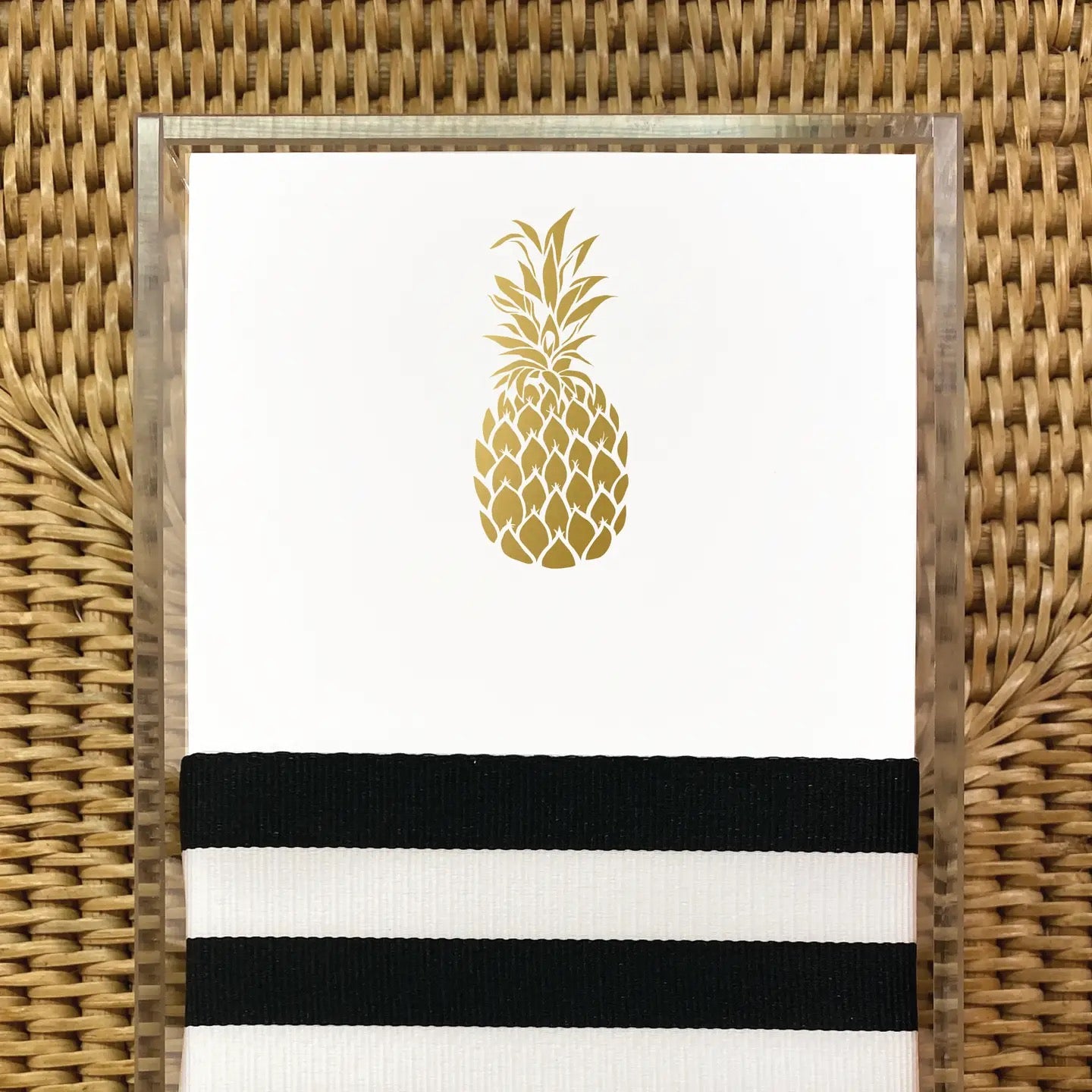 Gold Foil Pineapple Letter Notepad