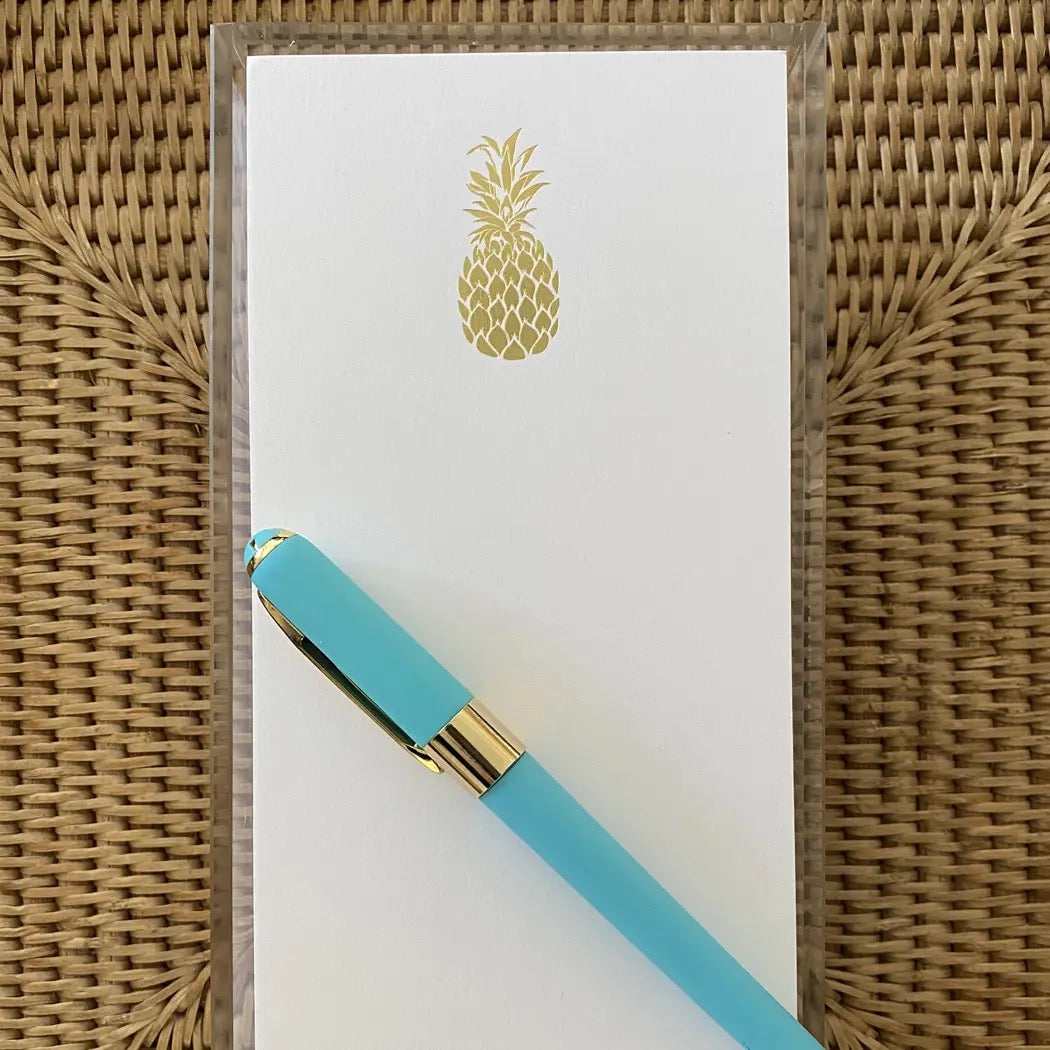 Gold Foil Pineapple Letter Notepad