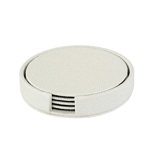 Skate Boxed Round Coaster Set of 4 with Holder - Oyster