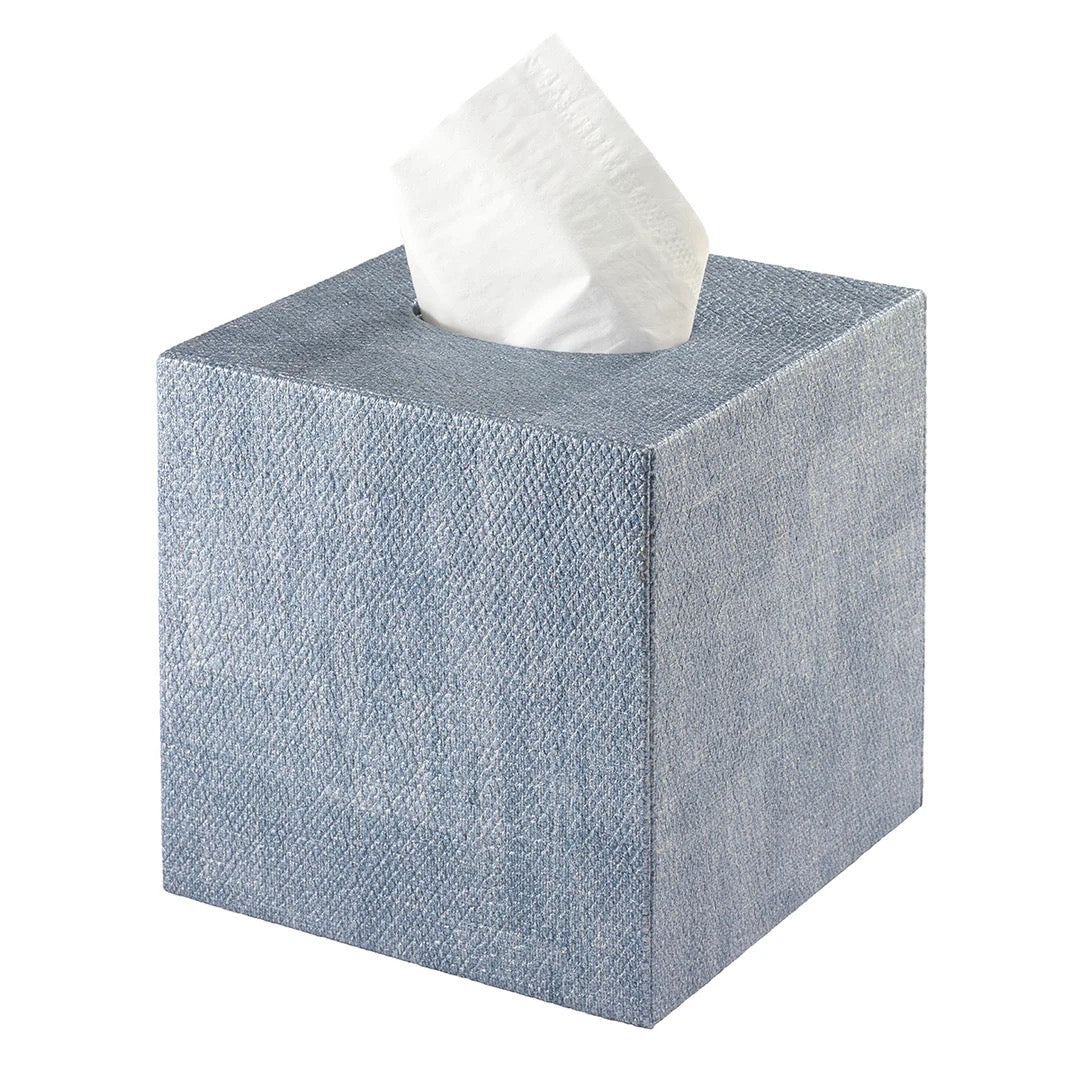 Luster Bath Accessories - Tissue Box Ice Blue