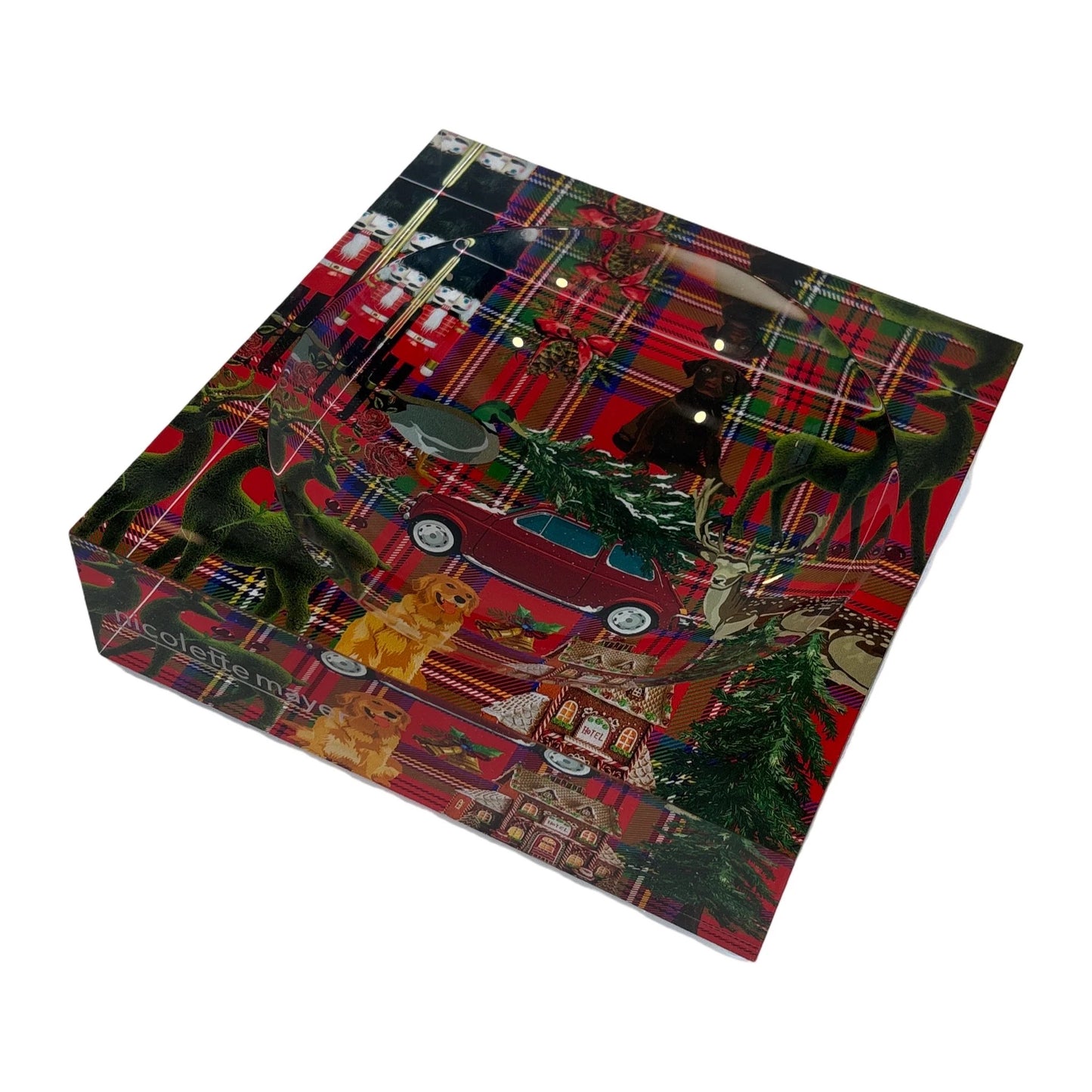 Christmas Plaid Acrylic Candy Dish