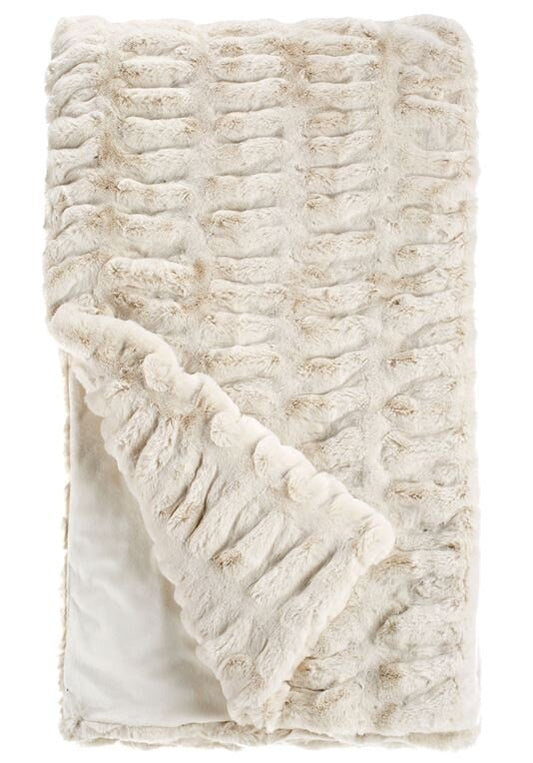 Couture Faux Fur Throw, Ivory 60" x 72"