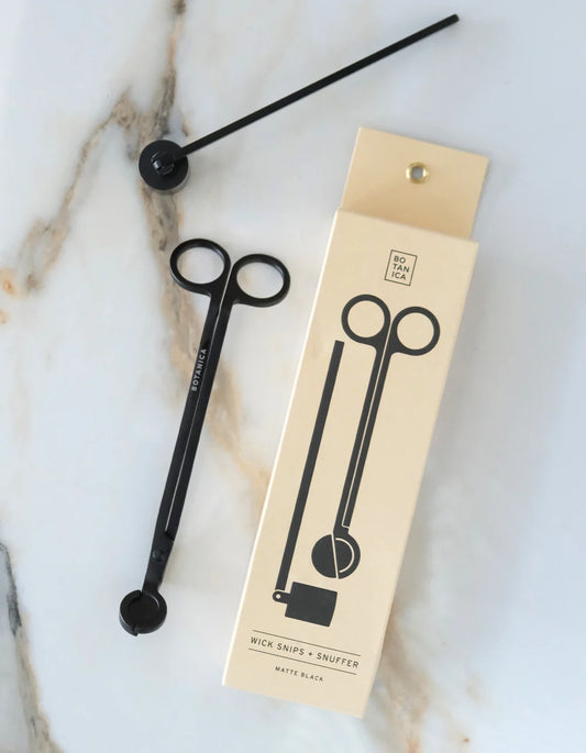 Wick Snips + Snuffer Set/Matte Black