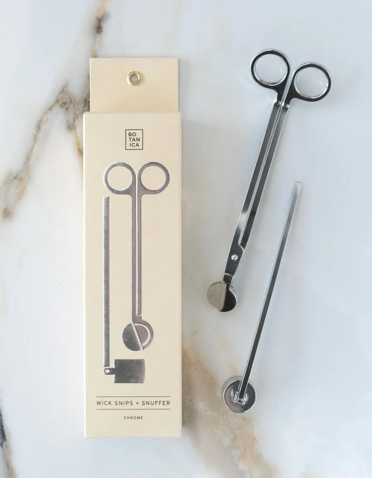 Wick Snips + Snuffer Set/Chrome