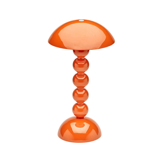 Orange Lacquer Rechargeable Bobbin LED Lamp