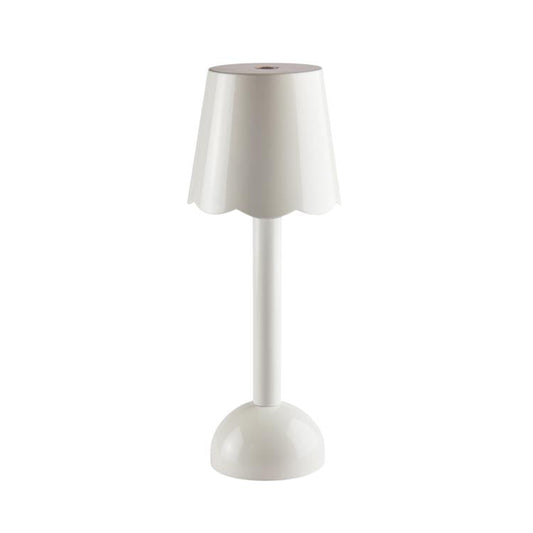 Addison Ross white scallop rechargeable LED lamp