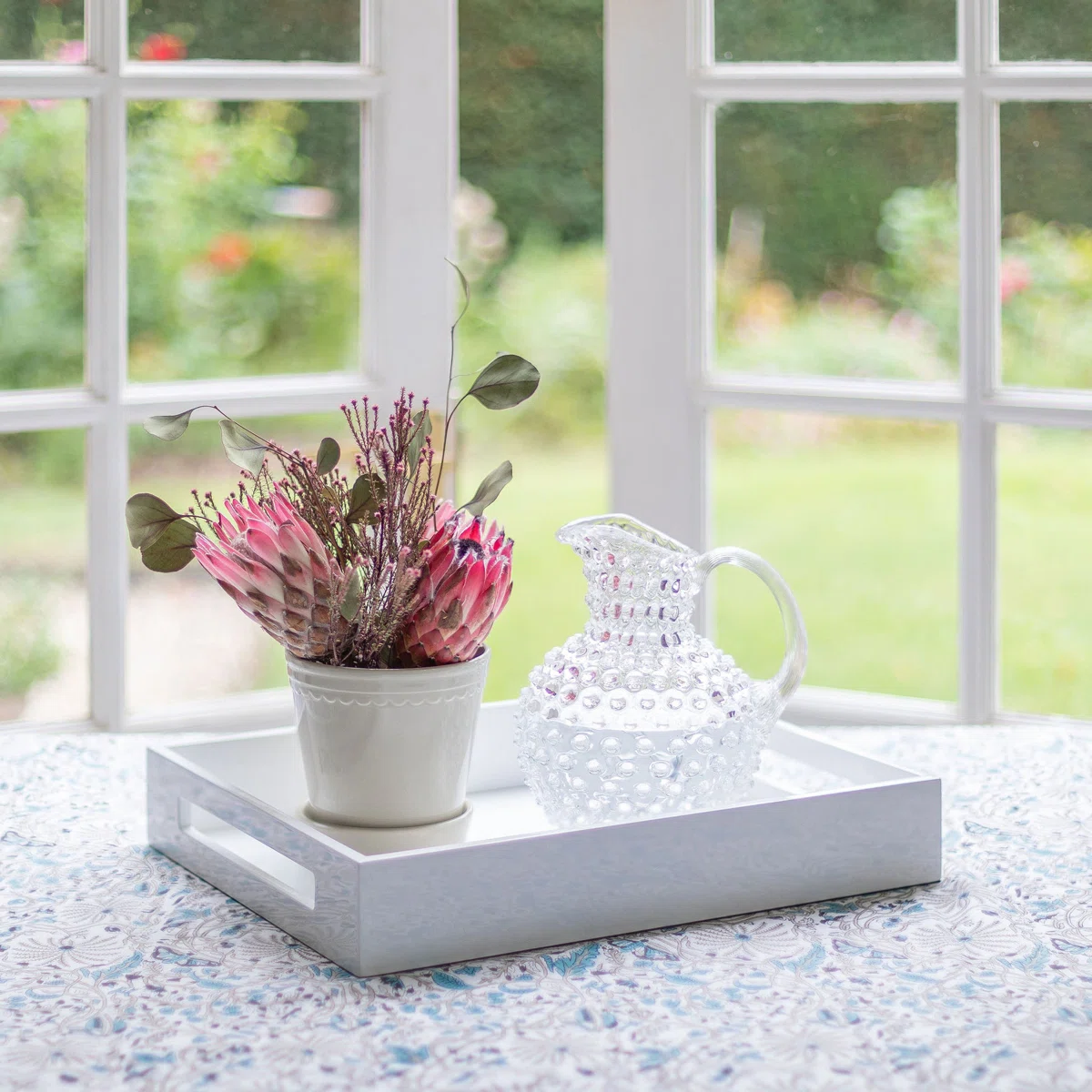 White Lacquer Tray, 16" x 16"