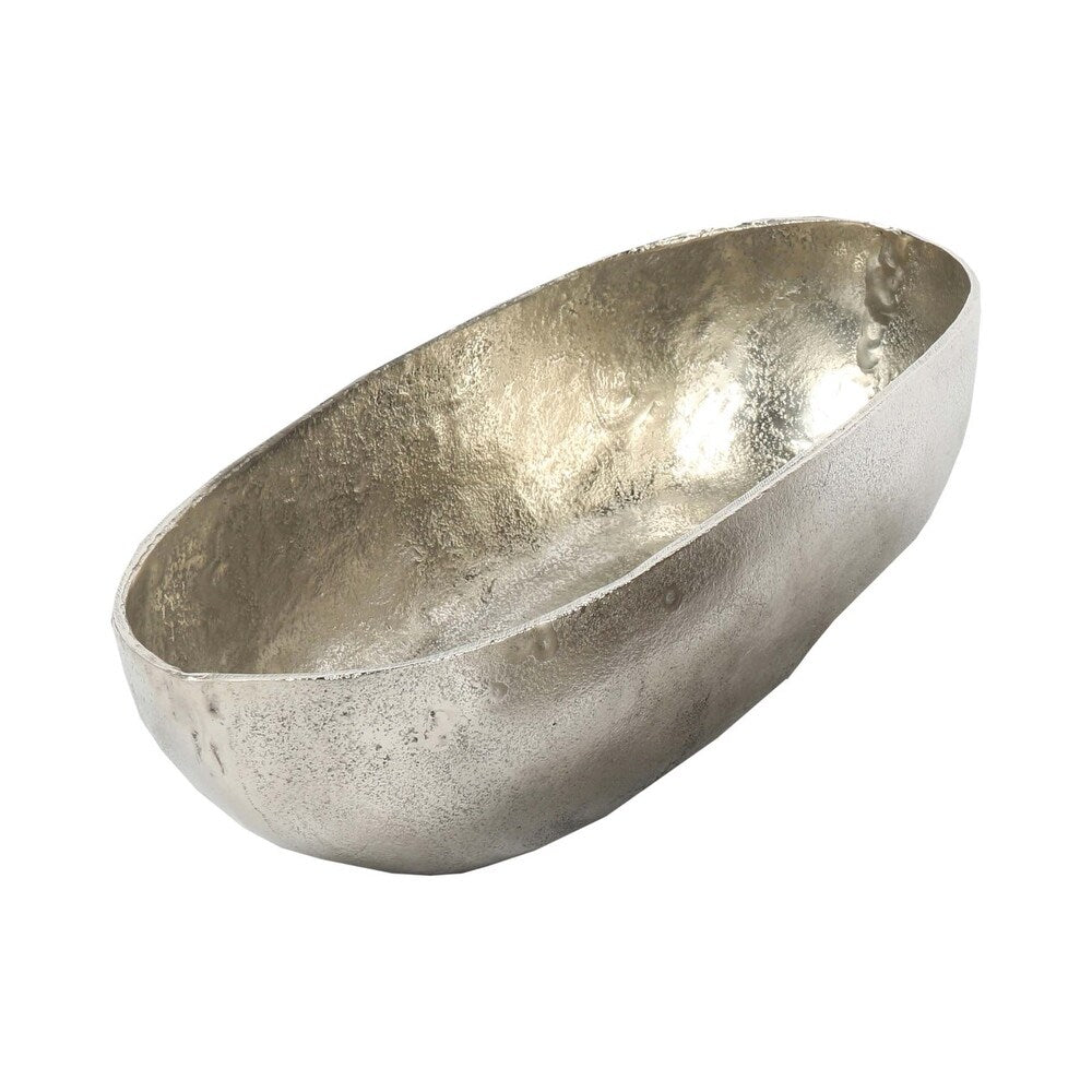 Large Raw Nickel Oval Bowl