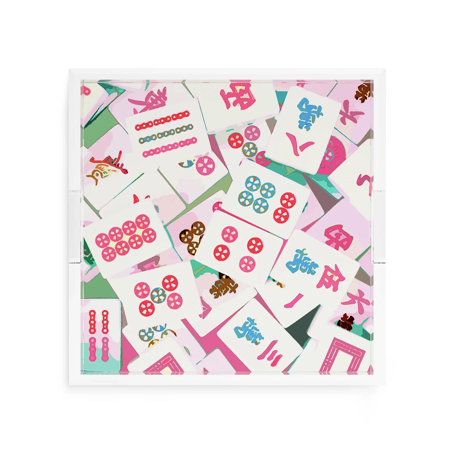 Mahjong Pink Abstract Tray