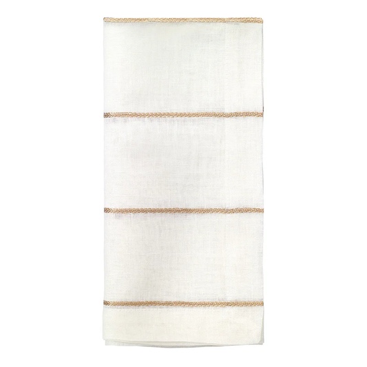 Metallic Thread Napkins / Gold Set of 4