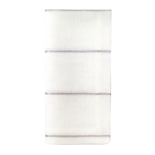 Metallic Thread Napkins / Silver Set of 4