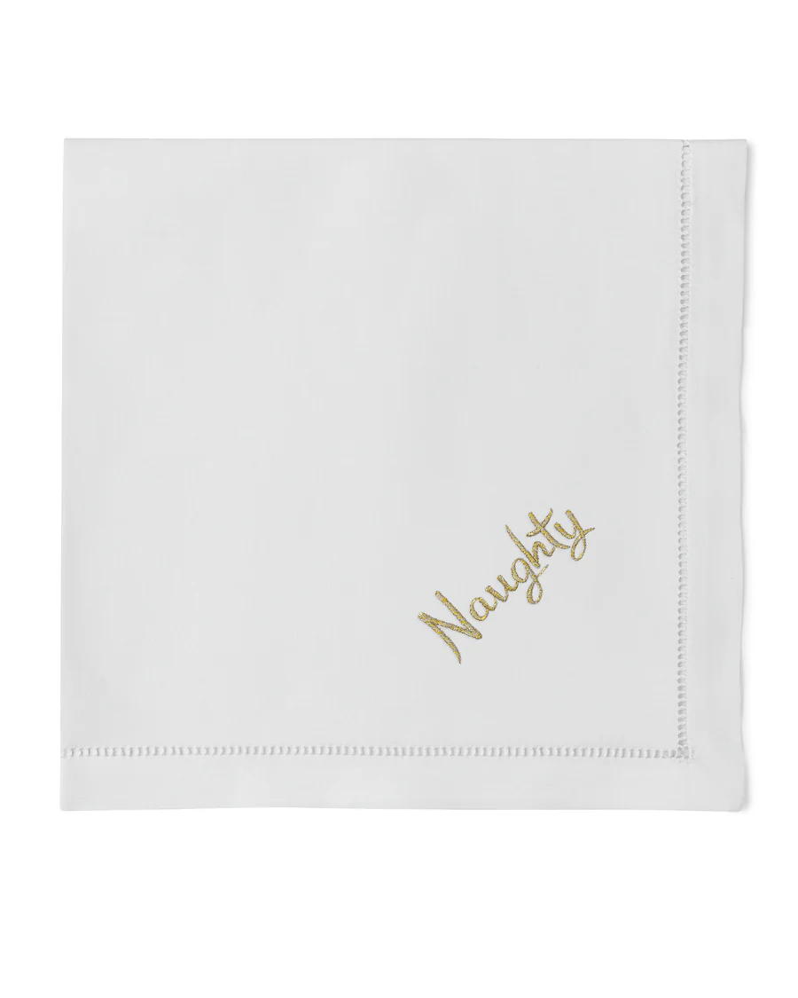 Naughty & Nice Linen Dinner Napkins