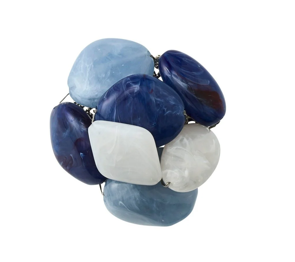 Sea Stone Napkin Ring, Navy, Set of 4