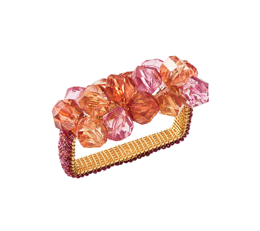Pop Rocks Napkin Ring/Pink Orange, set of 4