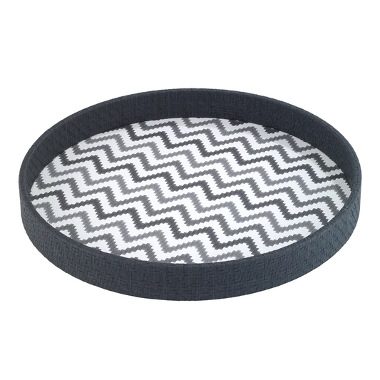 Ripple Charcoal Round Tray